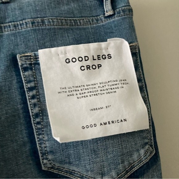 NWOT Good American Good Legs High Waist Ripped Crop Skinny Jeans Size 0/25 - Picture 8 of 9